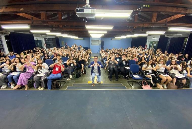 Bruno Herrera em palestra sobre perfusão